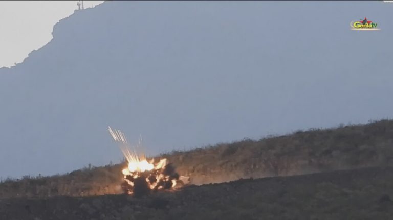 Kurdistan Özgürlük gerillaları tarafından imha edilen Amarok tipi zırhlı aracın görüntüsü