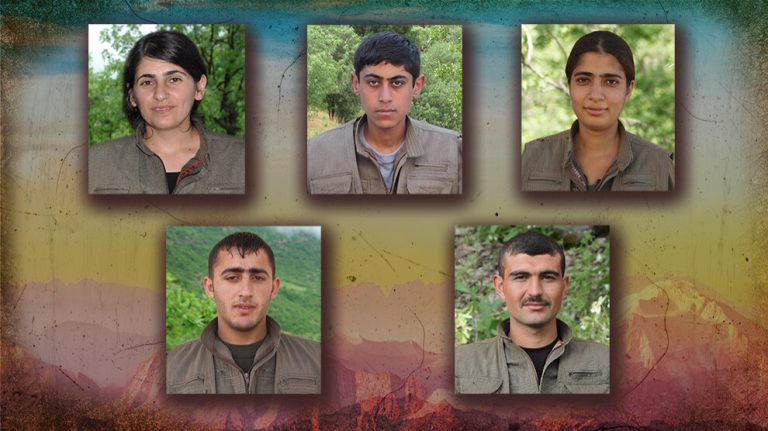 HPG,  Garê’de şehadete ulaşan 5 gerilanın kimlik bilglilerini açıkladı