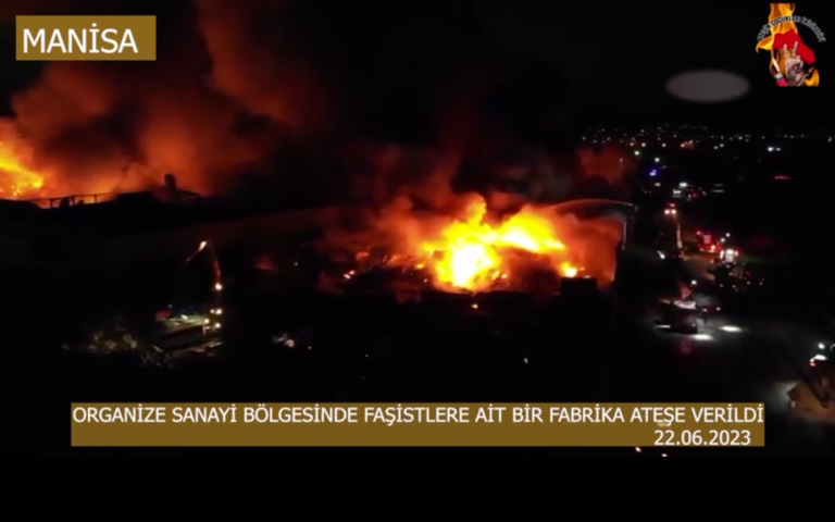 ‘Manisa’da bir fabrika ateşe verildi’