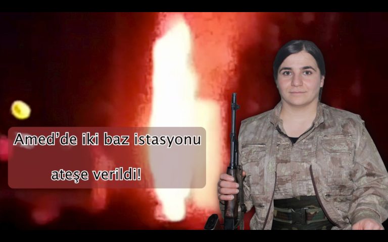 Amed’de iki baz istasyonu ateşe verildi